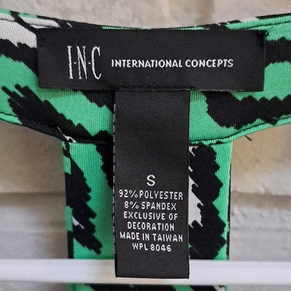 International Concepts Green/Black/White Bead & Gem Formal Dress. Size Small NWT - Picture 10 of 14